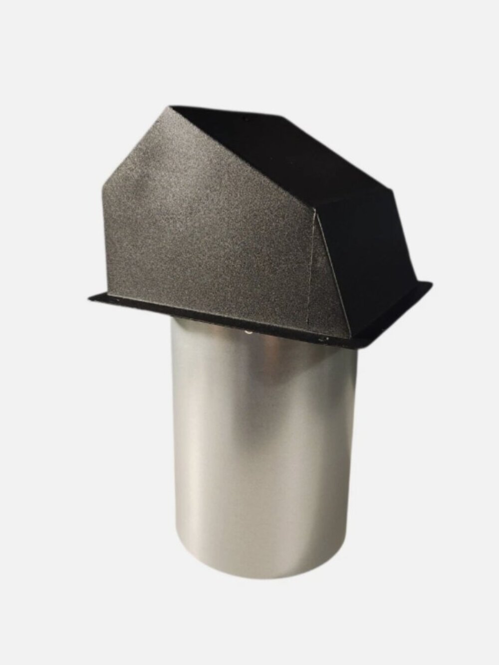 6 Inch Hooded Wall Vent Cap Cover Black Galvanized Steel Exhaust Duct Damper - Picture 7 of 9